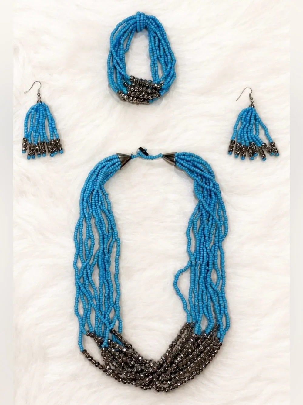Turquoise Statement Necklace Set Boho Western Cowgirl NIB Anthropologie Style - Picture 2 of 5